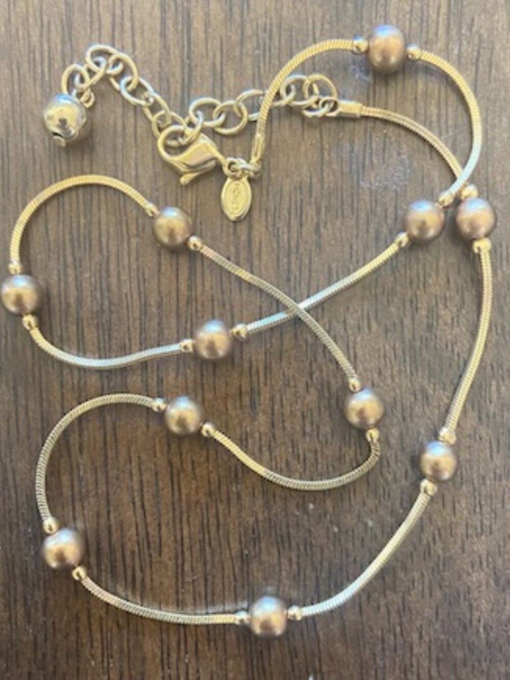 Monet Vintage Gold Tone Station Necklace